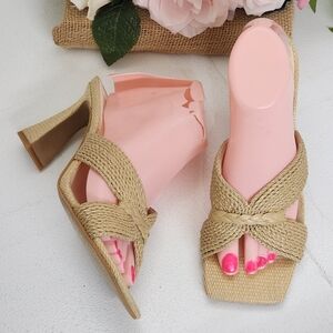 Dolce Vita Tan Woven Heeled Sandals